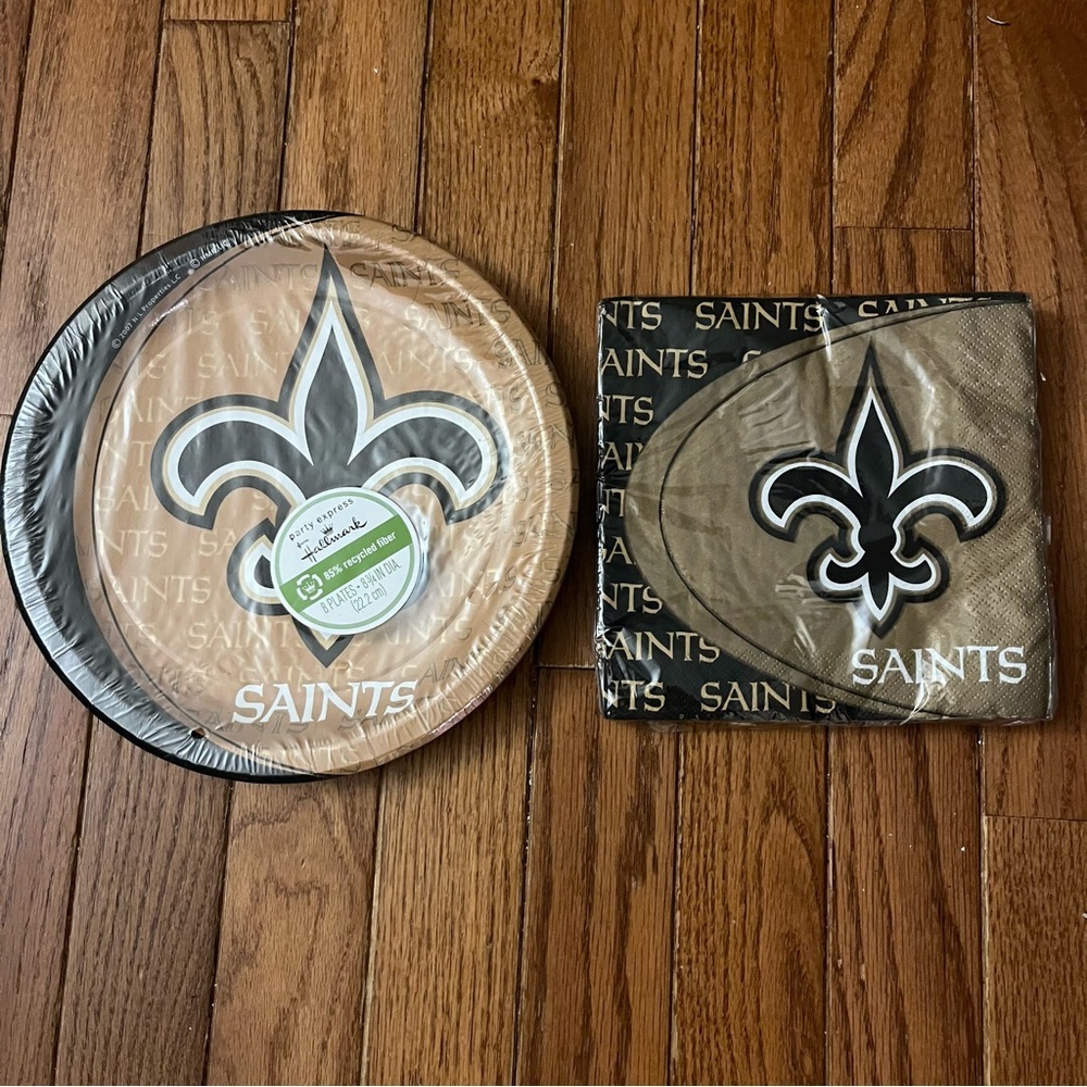 NFL New Orleans Saints Paper Plates & Napkins Hallmark NWT